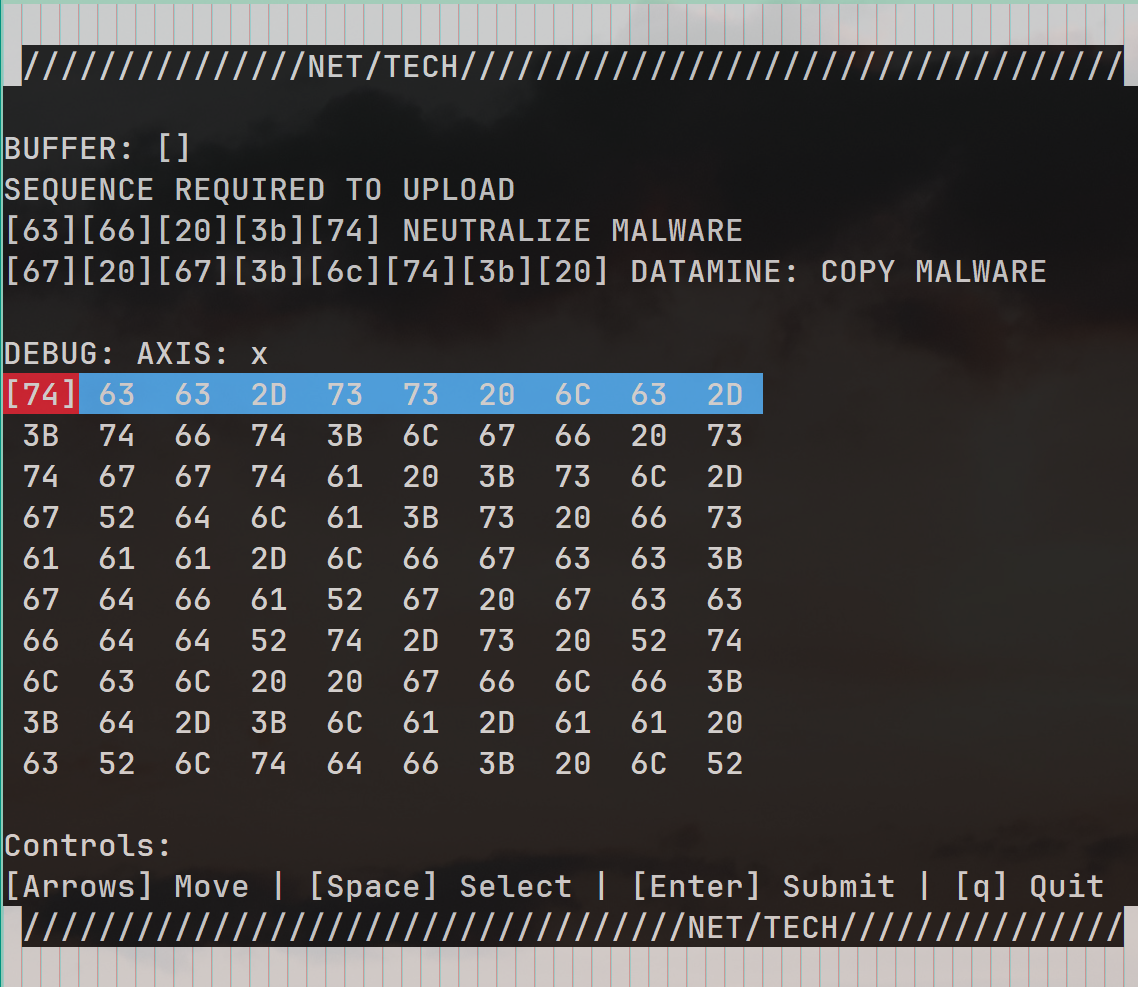 Screenshot of the challenge interface